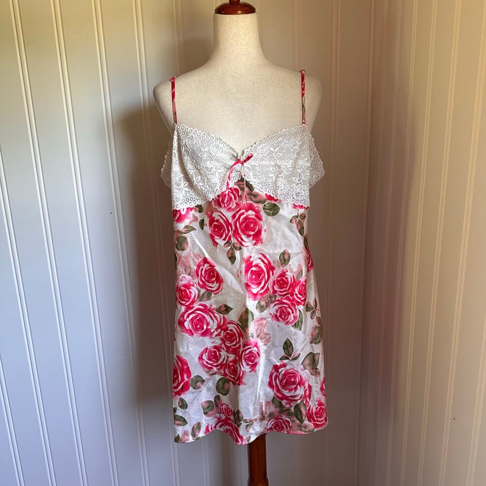 Vintage Y2K Fairy Floral Mini Slip Dress XL